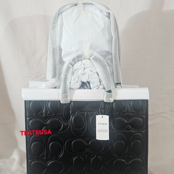 Maggie Tote Bag In Signature Leather CY672 Black Packed - Picture 8 of 16
